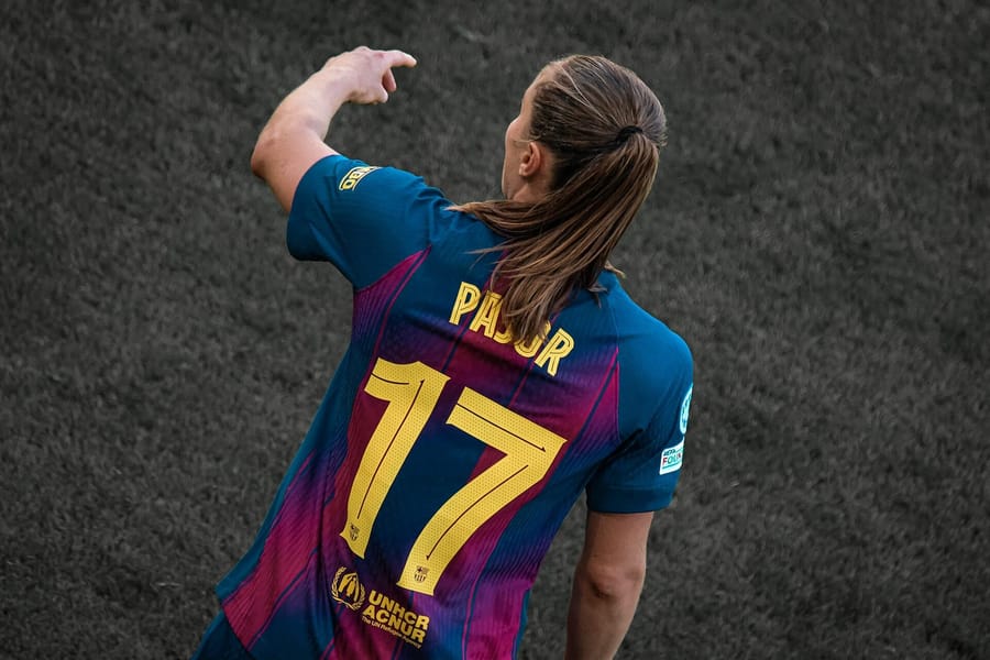 Ewa Pajor, del FC Barcelona Femení, durante la final de la Champions femenina de 2026